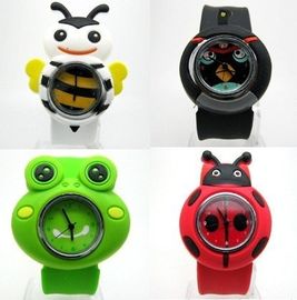 Quarz-Uhr-Silikon-Manschetten-Uhr des Kinderkarikatur-Tierklaps-3D