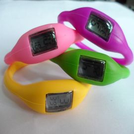 Pms-Farbsilikon-Manschetten-Uhr-Gummigelee-Ionenanionen-Armbanduhr mit dem Siebdruck gedruckt
