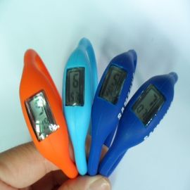 Weiße/blaue Silikon-Manschetten-Uhr, Sport-Quarz-Armbanduhr mit justierbarem Zeit-Griff