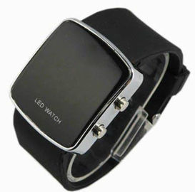 LED-Silikon-Manschetten-Uhr-Schwarz-klassisches zufälliges Sport-Art-Silikon-Band