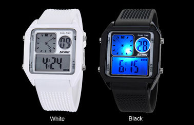 Analoge Uhr EL-Hintergrundbeleuchtung PU-Band LCD, alarmieren Digital-Armbanduhren