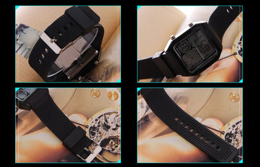 Analoge Uhr EL-Hintergrundbeleuchtung PU-Band LCD, alarmieren Digital-Armbanduhren