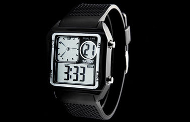 Analoge Uhr EL-Hintergrundbeleuchtung PU-Band LCD, alarmieren Digital-Armbanduhren