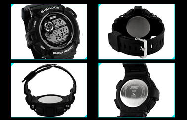 Jungen-Mode-Schwarz-LCD-Bildschirm-Multifunktions-Digitaluhr mit EL-Hintergrundbeleuchtung
