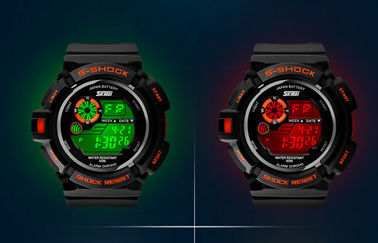 Jungen-Mode-Schwarz-LCD-Bildschirm-Multifunktions-Digitaluhr mit EL-Hintergrundbeleuchtung