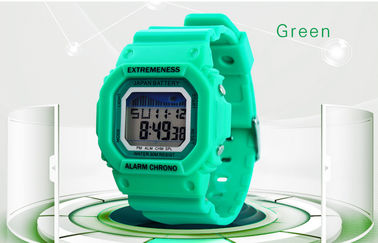 Elegante Damen-Rechtssache weiße Digitaluhr ABS 12/24 Stunde Armbanduhr