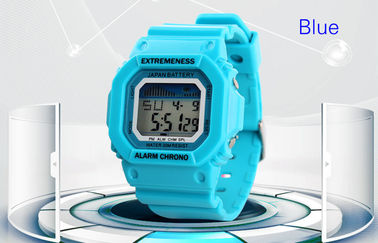 Elegante Damen-Rechtssache weiße Digitaluhr ABS 12/24 Stunde Armbanduhr