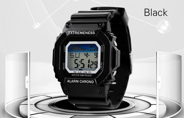 Elegante Damen-Rechtssache weiße Digitaluhr ABS 12/24 Stunde Armbanduhr