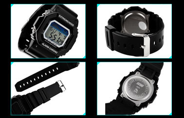 Elegante Damen-Rechtssache weiße Digitaluhr ABS 12/24 Stunde Armbanduhr