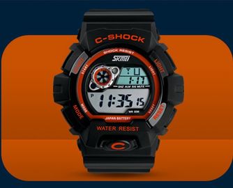 5 Digitaluhr-Wasser-beständige ATMs Multifunktions-, Lcd-Armbanduhr