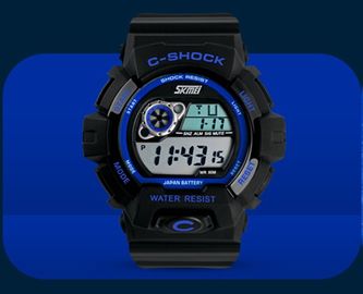 5 Digitaluhr-Wasser-beständige ATMs Multifunktions-, Lcd-Armbanduhr