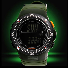 Schwarze Multifunktions-Digitaluhr LCD mit EL-Rücklicht