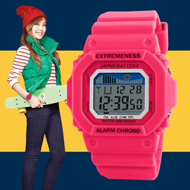 Bunter Unisex- Sport-Multifunktions-Digitaluhr mit Warnung
