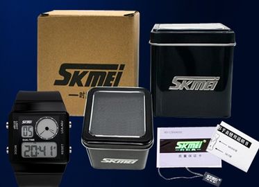 Zwei Digitaluhr-Plastikbügel Zeit-Zonen-Sport Mutifunction Mit 5 Farbhintergrundbeleuchtung