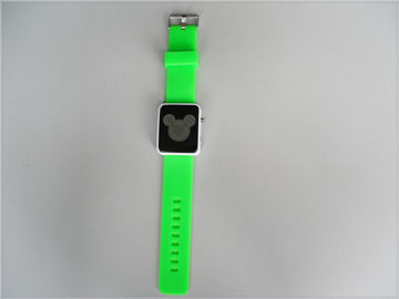 Grüne Silikon-Manschetten-Uhr wasserdicht, Digital Mickey Mouse Watchs
