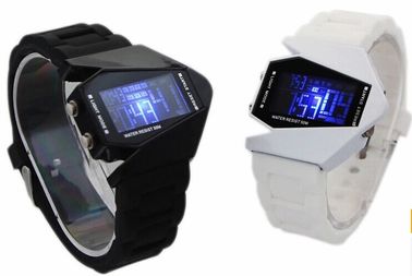 Schwarzweiss-- Flugzeuge formten Multifunktions-Digitaluhr, wasserdichte LED-Uhr