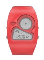 Doppeltes Gesichts-Plastik-Digitaluhr-wasserdichtes rotes einzigartiges geformtes für Frauen