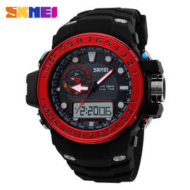 Farbiger analog-digitale Armbanduhr starker PU-Bügel 30 Meter wasserdicht