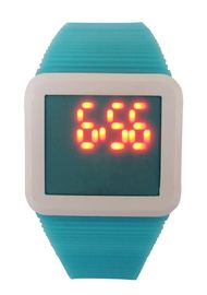 Der Kindquadratische LED Uhr Digitaluhr-Silikon-Band-morgens P.M. für Geschenk