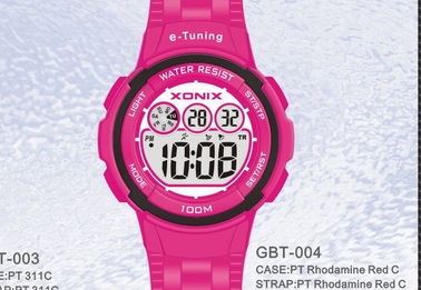 Wasserdichter runder sportlicher Selbst, der Digital-Armbanduhren für Frauen kalibriert
