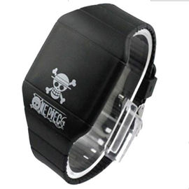 Schwarze Gummisport-Uhr der mann-LED Digital mit Schädel-Logo-Druck für Halloween-Geschenk