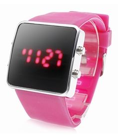 Einzigartige rosa Armbanduhr des Silikon-LED Digital für Jugendlichen, LED-Noten-Uhr