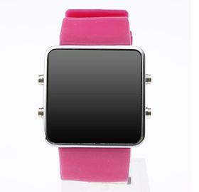 Einzigartige rosa Armbanduhr des Silikon-LED Digital für Jugendlichen, LED-Noten-Uhr