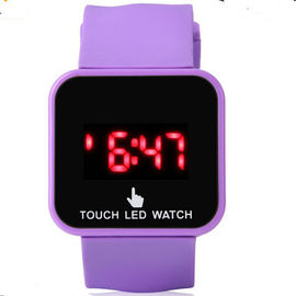 Purpurrote Armbanduhr LED Digital für Mädchen-Kunststoffkoffer-+ Silikon-Manschette Soem-ODM