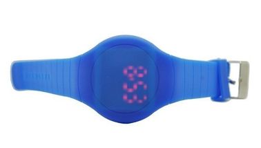 Purpurrote runde Armbanduhr des Gesichts-LED Digital für Frauen mit Logo Debossed