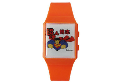 Großes Gesicht führte Digital Japan Movt Bügel der Quarz-Armbanduhr-TPU, Edelstahl-Rückseite