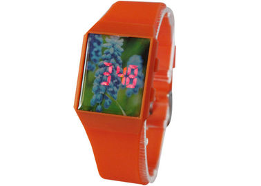 Großes Gesicht führte Digital Japan Movt Bügel der Quarz-Armbanduhr-TPU, Edelstahl-Rückseite