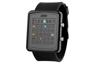LED-EL-Hintergrundbeleuchtungs-Digital-Armbanduhr, Taschenrechner-Skala-Spiegel-Uhren
