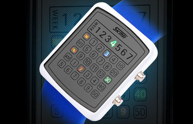 LED-EL-Hintergrundbeleuchtungs-Digital-Armbanduhr, Taschenrechner-Skala-Spiegel-Uhren