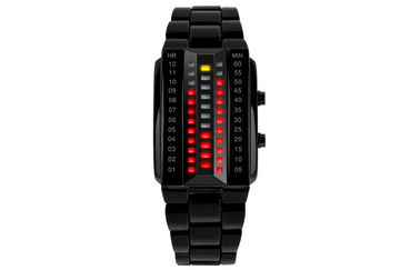 Unisex-Uhr 3D LED fertigte schwarze Legierungs-Digital-Armbanduhr besonders an
