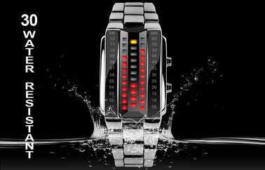 Unisex-Uhr 3D LED fertigte schwarze Legierungs-Digital-Armbanduhr besonders an