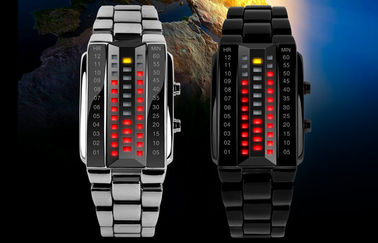 Unisex-Uhr 3D LED fertigte schwarze Legierungs-Digital-Armbanduhr besonders an