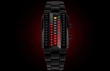 Unisex-Uhr 3D LED fertigte schwarze Legierungs-Digital-Armbanduhr besonders an