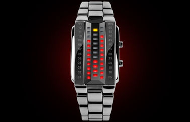 Unisex-Uhr 3D LED fertigte schwarze Legierungs-Digital-Armbanduhr besonders an