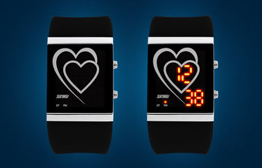 Armbanduhr-Herz-Art-Paare EL-Hintergrundbeleuchtungs-Spiegel-Uhr LED Digital