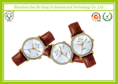 Diamant-Luxusgelee-Mann-Armbanduhr-Japan-Quarz Movt mit Brown-Bügel
