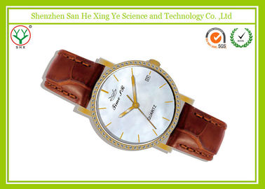 Diamant-Luxusgelee-Mann-Armbanduhr-Japan-Quarz Movt mit Brown-Bügel