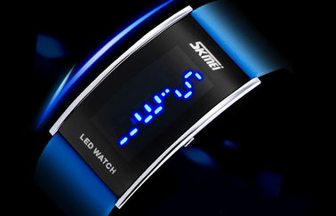 Unisex-Armbanduhr 3 PU-Band-LED Digital ATM-Wasser-beständiges