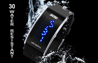 Unisex-Armbanduhr 3 PU-Band-LED Digital ATM-Wasser-beständiges
