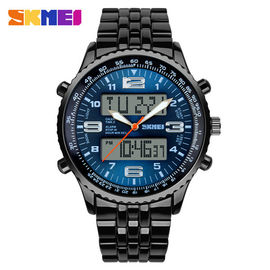 Schwarze LCD-Metallbügel-Uhr