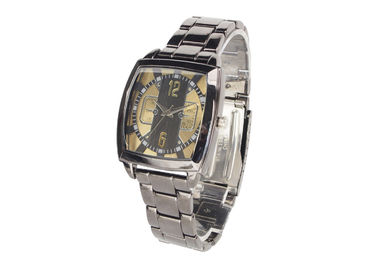 Luxuriöse rechteckige Wasserbeständigkeits-Metallarmbanduhr für Männer/Frauen