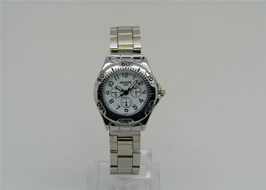 Runde analoge Augen Bewegung 3 Legierungskasten Damen-Metal Strap Watch Japan entwerfen