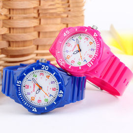 Rosa Plastikquarz-Uhr für Frau/Kinder, automatische Quarzuhren