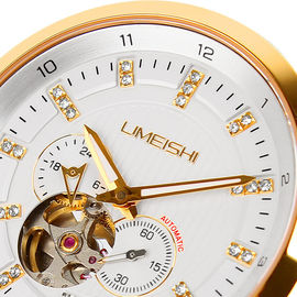 Wasser-beständige Edelstahl-mechanische Uhr der Mann-100M eingebrannt Saphir-Glas