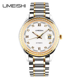 43mm Fall-Edelstahl-Quarz-Uhr, 50M wasserdichte harte Glas-Armbanduhr