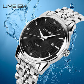Goldene silberne Edelstahl-Geschäfts-Armbanduhr, wasserdichte Mann-Vogue-Geschäfts-Uhren